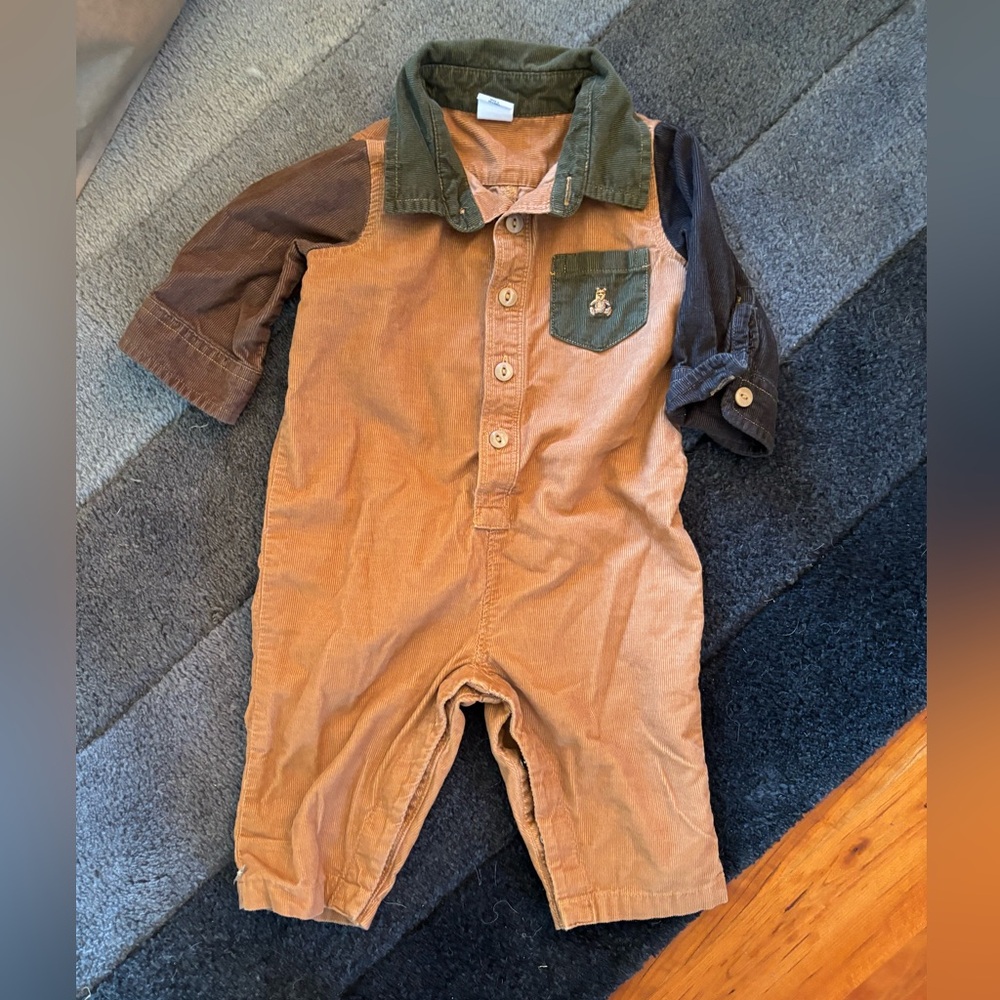 Baby Gap corduroy color block onesie